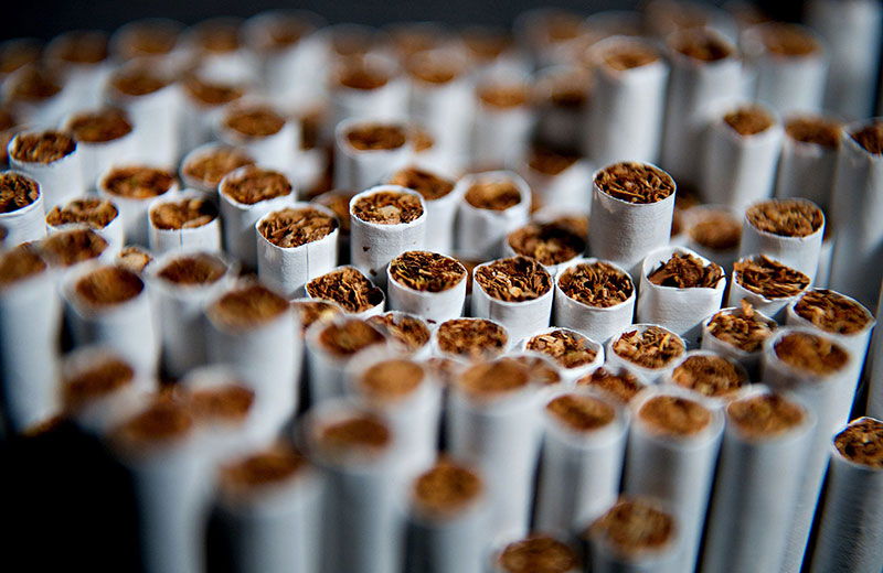چندین مارک سیگار فیلیپ موریس اینترنشنال اینترنشنال برای عکس در تیسکیلوا، ایلینوی، ایالات متحده ترتیب داده شده است عکاس: دانیل آکر